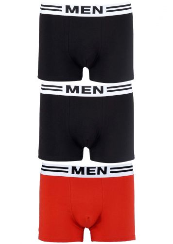 Ανδρικό boxer μονόχρωμο εξωτερικό λάστιχο ρίγες. Συσκευασία 3pack